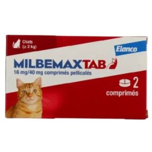 Elanco - Milbemaxtab vermifuge spectre large chats - 2 comprimés