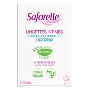Saforelle - Lingettes intimes fraîcheur et douceur - x10