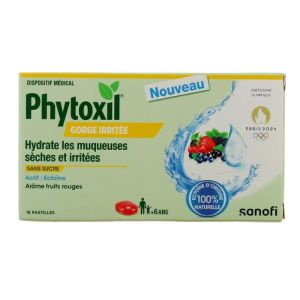 Sanofi - Phytoxil gorge irritée sans sucre goût fruits rouges - 16 pastilles