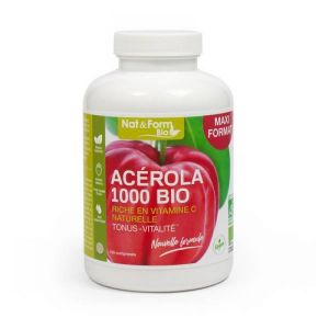 Nat & Form - Acérola 1000 bio - 30 comprimés