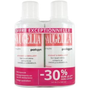 Saugella - Soin lavant intime apaisant & émollient - Lot de 2x500ml