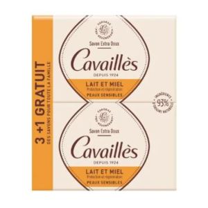 Rogé Cavaillès - Pain savon lait et miel 3+1 gratuits - 4x250g