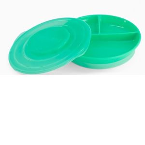 TWISTSHAKE - Assiette enfant compartiments 6 m+ vert pastel