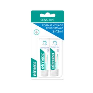 Elmex - Dentifrice sensitive format voyage - 2x12mL