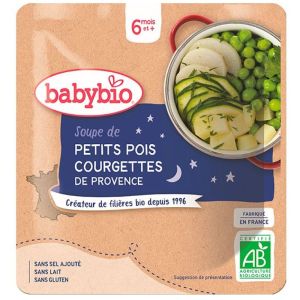 Babybio - Soupe de petits pois courgettes de Provence - dès 6 mois - 190g