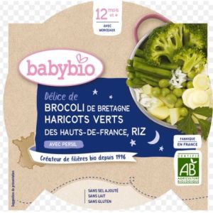 Babybio - Brocoli, Haricots verts de Vendée, Riz - dès 12 mois - 230g
