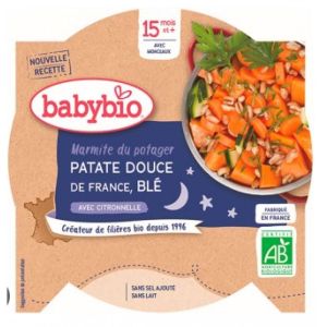 Babybio - Marmite du potager Patate douce, Blé - dès 15 mois - 260g