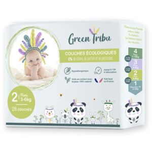 Green Tribu - Couches Bébé Mini T2 - 28 couches