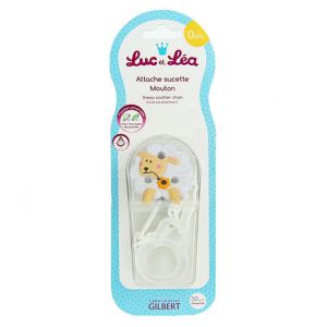 Luc & Léa - Attache sucette mouton fixation universelle 0 mois et +