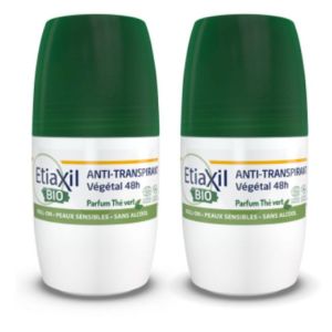 Etiaxil - Anti-transpirant végétal 48h Bio Thé vert - lot de 2x 50ml