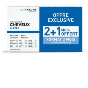 Granions - Pro Keracys Cheveux 4En1 3Mois - 3x90 comprimés