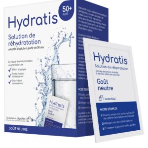 Hydratis 50+ - Solution de réhydratation goût neutre - 16 sachets