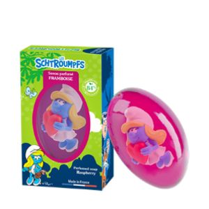 Le comptoir du bain - Les schtroumpfs savon parfumé framboise + 1 figurine schtroumpfette - 80g