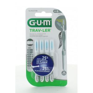 GUM TRAV-LER - Brossette interdentaire - 4 brossettes - T6 - 2.0 mm