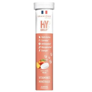 Granions - HY DROP Arôme naturel pêche - 20 comprimés effervescents