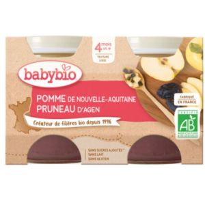 Babybio - Pomme Pruneau d'Agen - 2x130g